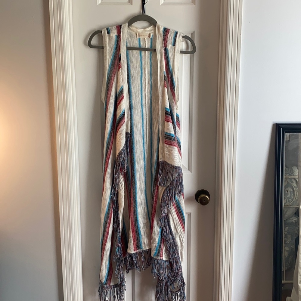Altard State Sleeveless Striped Cardigan